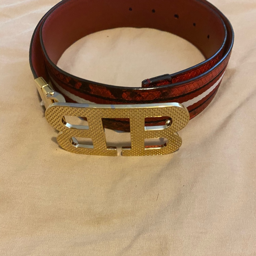 Bally Men’s iconic stripe belt